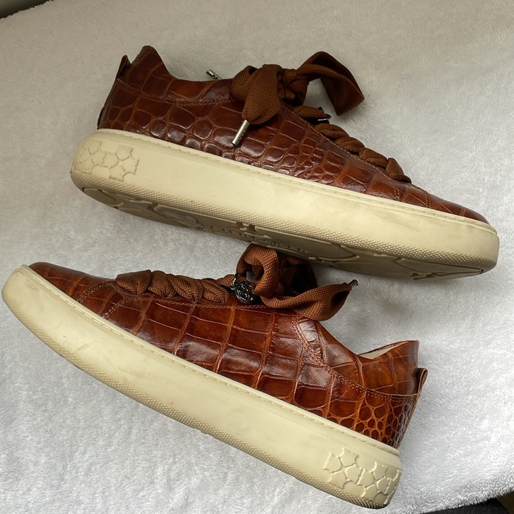 COPY - PETER KAISER, Made in Germany, Cognac Croco Embossed Sneaker, Size 7 - Picture 2 of 8
